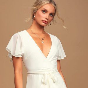 Lulus Sweet Like You White Ruffled Mini Dress